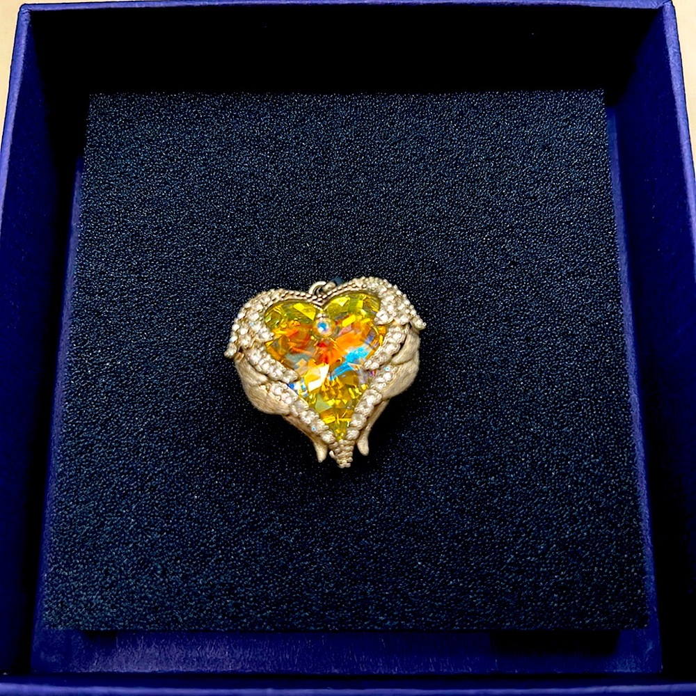 Swarovski yellow/clear Crystal Heart Pendant
